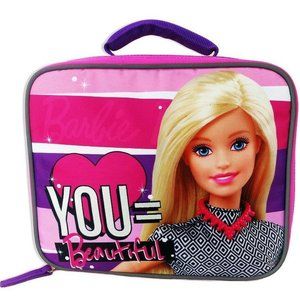 BARBIE MATTEL Girls Pink Insulated Lunch Tote Box